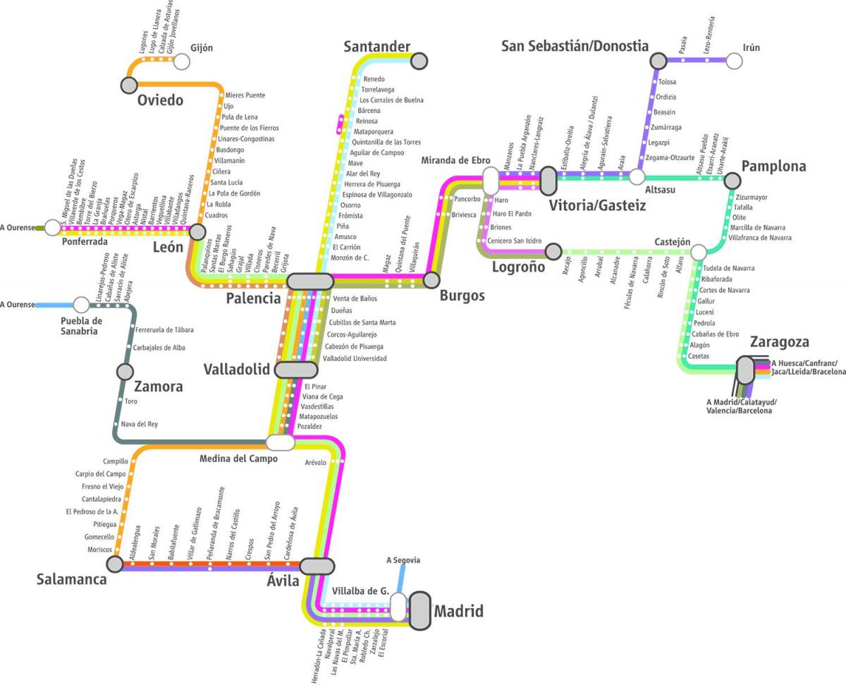 térkép renfe vonat Madrid térkép