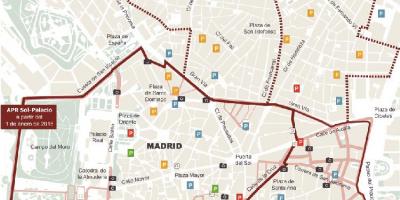 Térkép Madrid parkoló