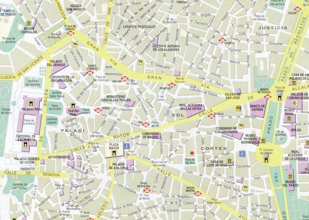 Madrid belvárosában térkép