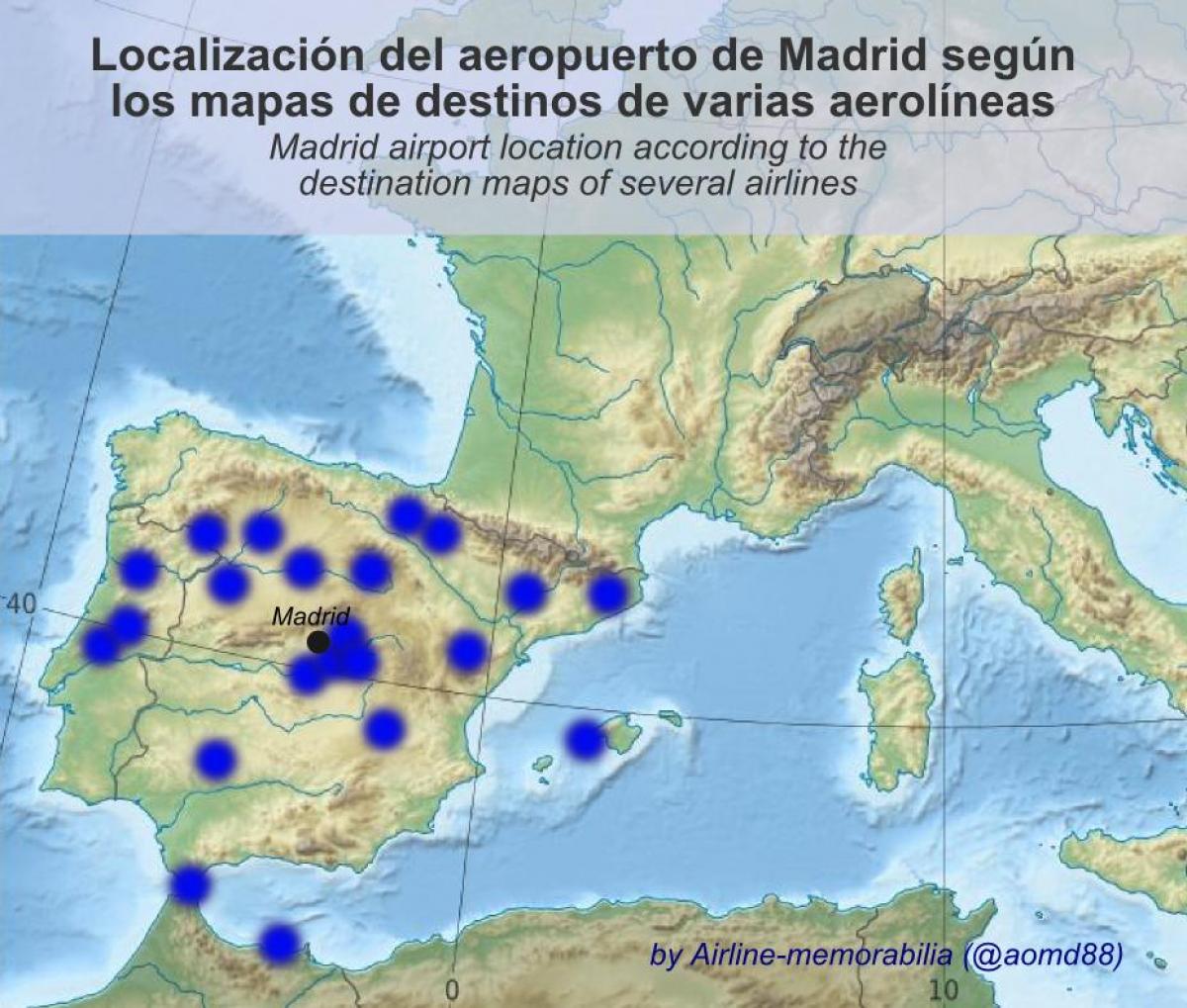 térkép Madrid repülőtéri úticélok
