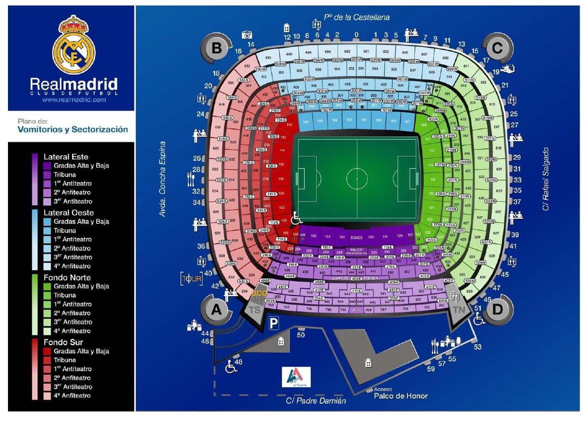santiago bernabeu stadion térkép