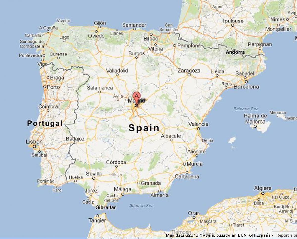 térkép Spanyolország mutatja Madrid