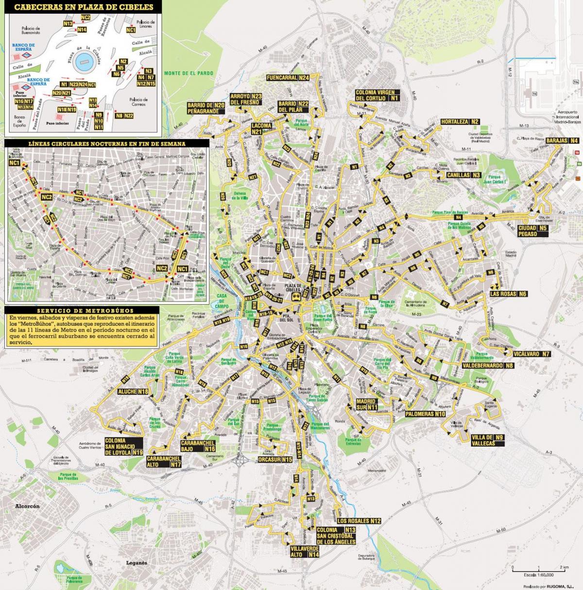 buszjárat Madrid térkép