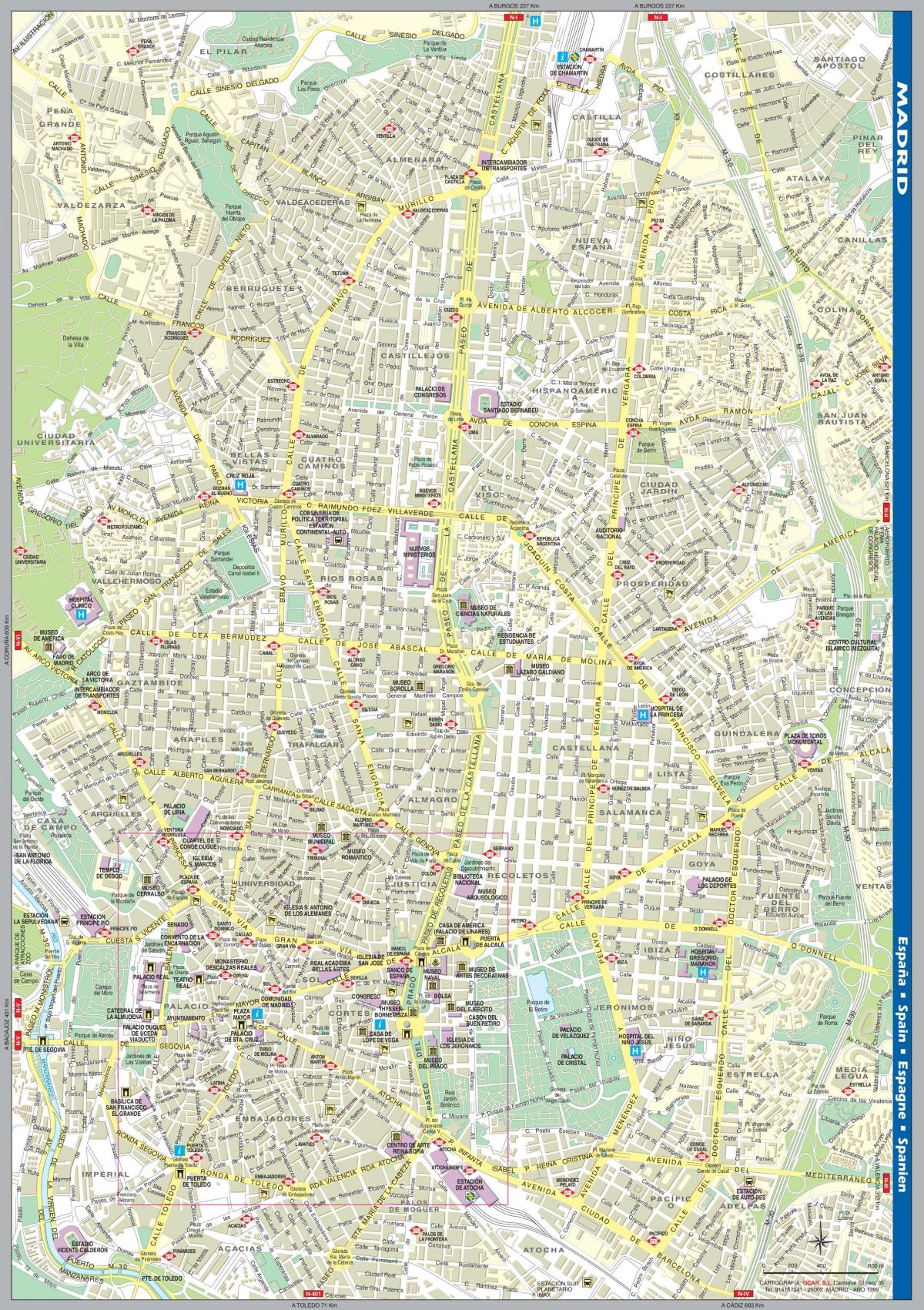 utca térkép Madrid városközpont