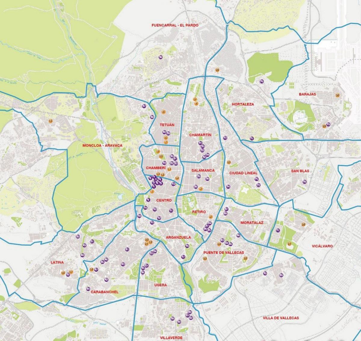 térkép Madrid külkerületek
