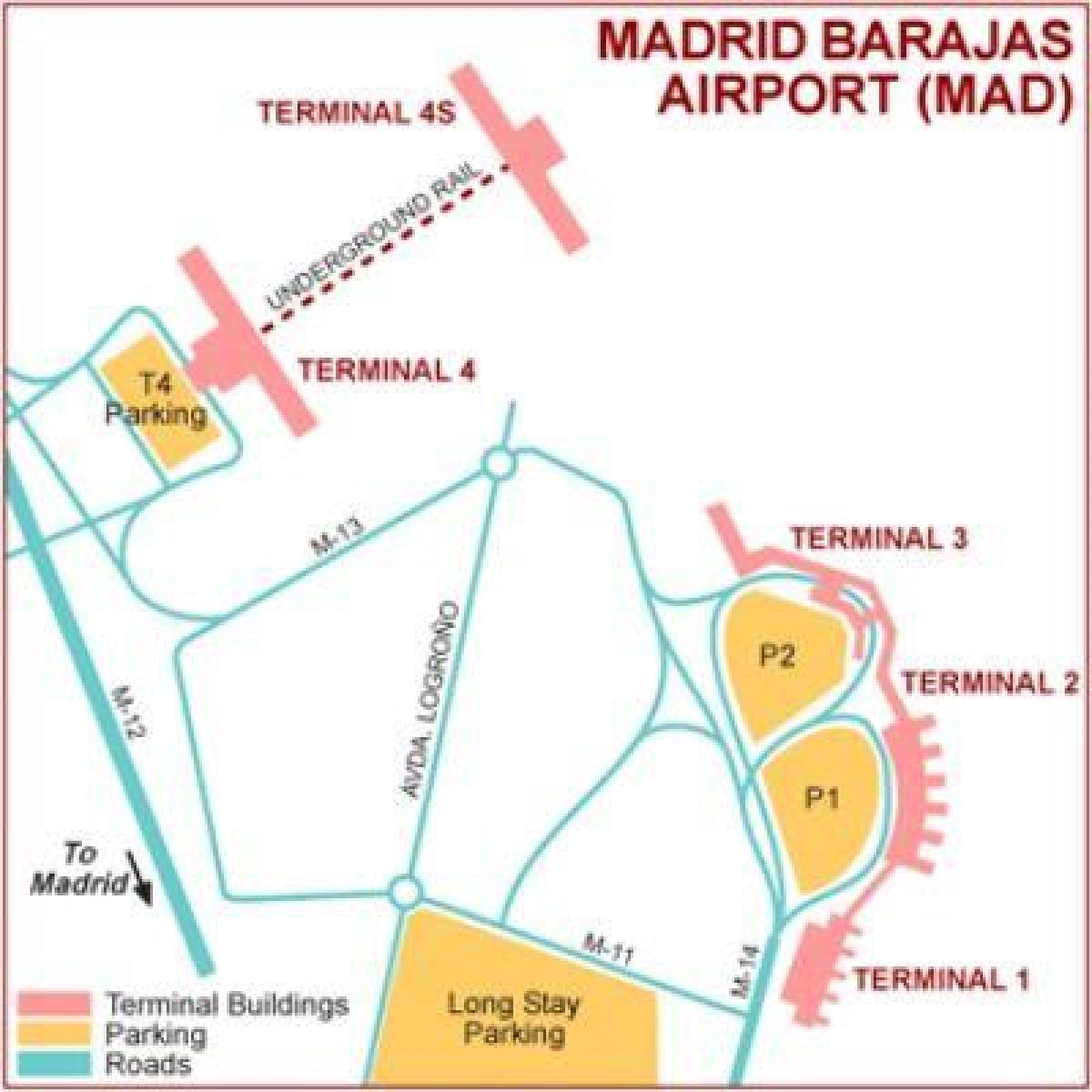 Madrid repülőtéri terminál térkép