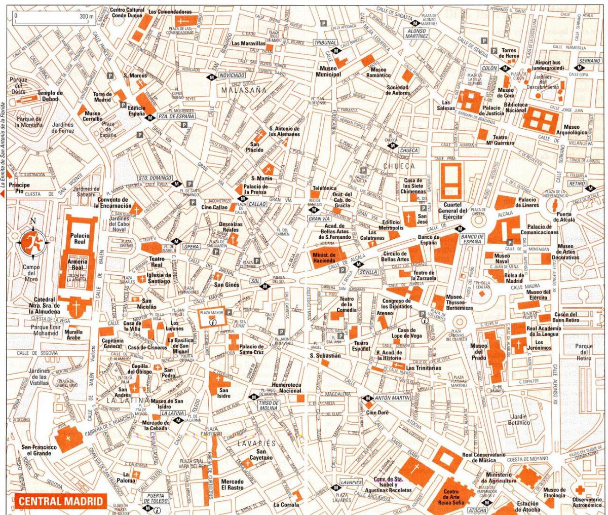utca térkép Madrid, Spanyolország