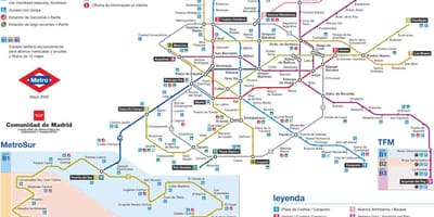 A madridi metró térkép
