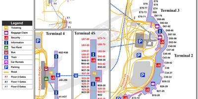 Madridi nemzetközi repülőtér térkép