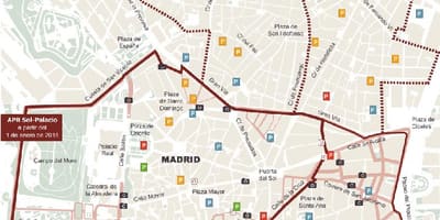 Térkép Madrid parkoló